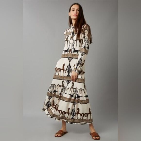 JAMES LAKELAND Horse Print Maxi Dress - Made in Italy - Size XL - Picture 1 of 11